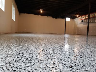 Speckled Garage Floor Painting in Alexandria, VA