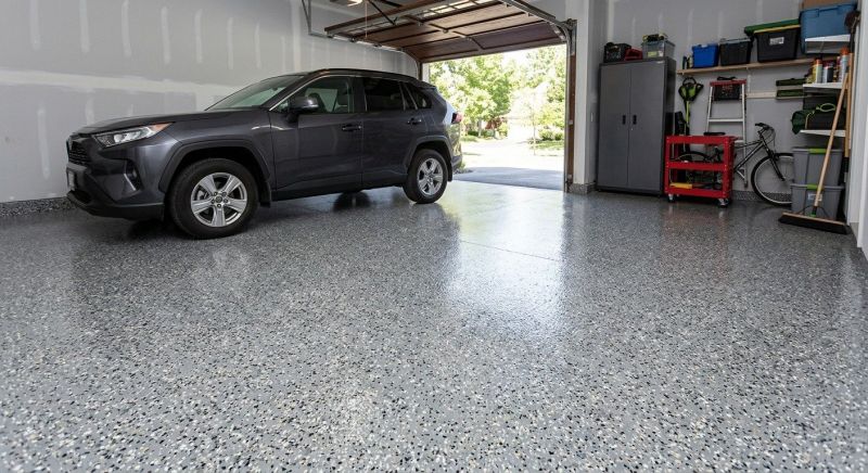 Speckled Garage Floor Painting in Alexandria, VA