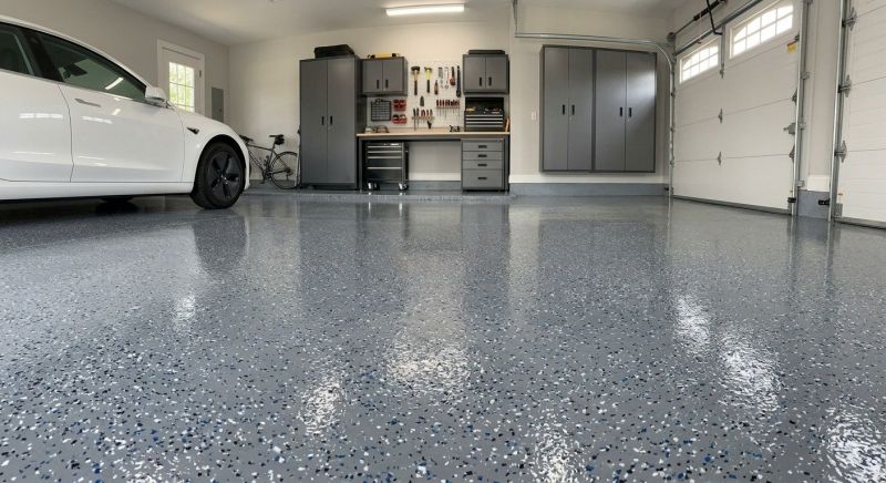 Speckled Garage Floor Painting in Greenville, SC